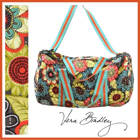 Vera Bradley Handbags - EUC Vera Bradley Flower Shower Duffle Bag. 20”x12” Adjustable Removable Strap.